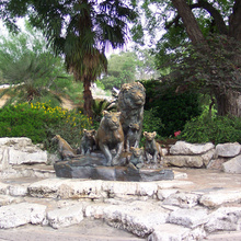 Themenpark Skulptur Metallhandwerk Bronze Löwe und Tiger Statue